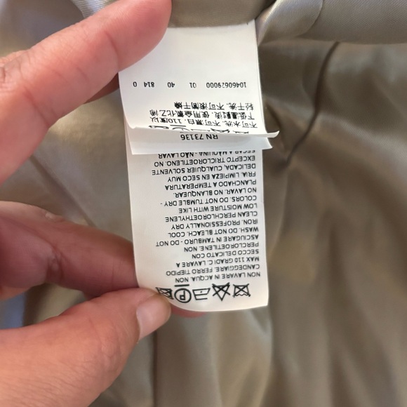 MaxMara Wool Silk Blend Taupe Tan Double Button Fitted Women’s Blazer Size 6 - Picture 9 of 10